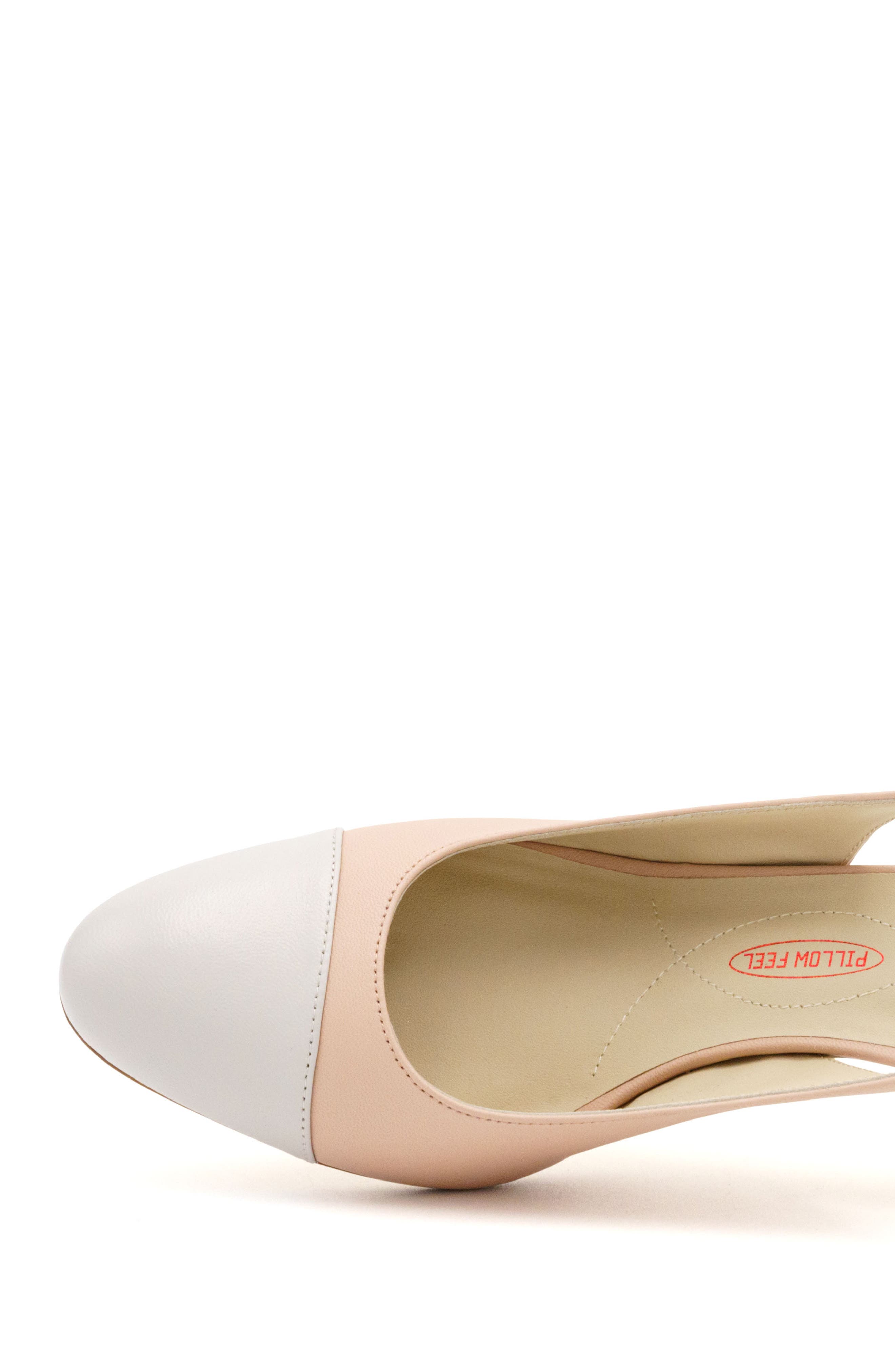 Amalfi by Rangoni Lauretta Slingback Cap Toe Pump, Alternate, color, Nude Parmasoft/ Gray