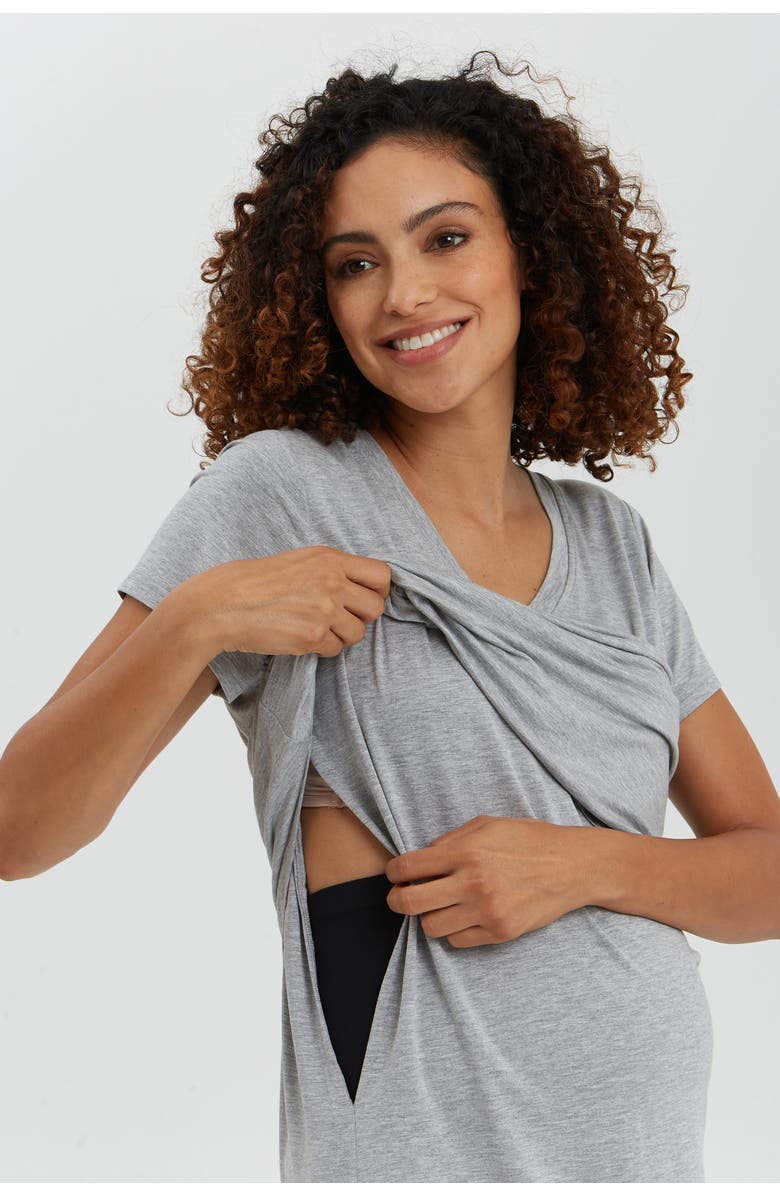 Nom Maternity The Maternity & Nursing Tee, Main, color, Heather Grey
