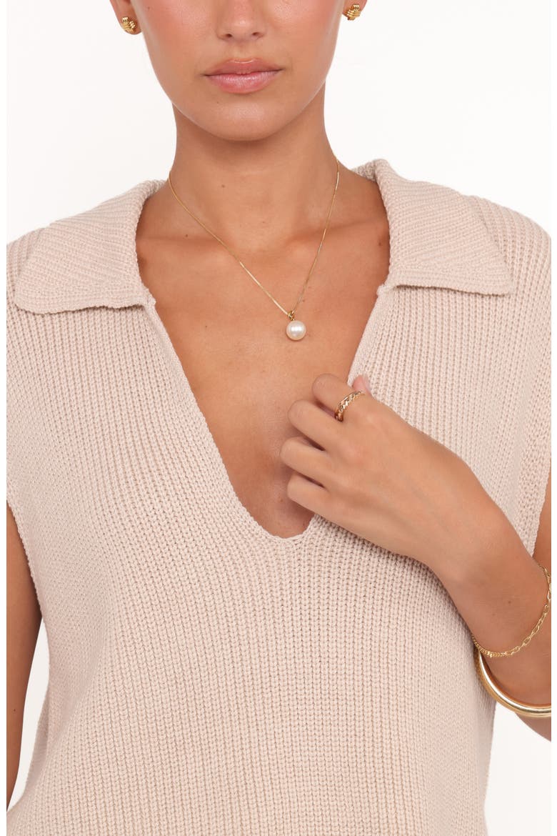 Asha Deep V-Neck Sweater, Alternate, color, BEIGE