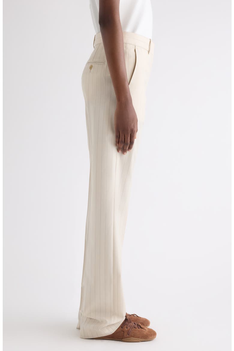 Pontino Pinstripe Wool Trousers, Alternate, color, CREAM BEIGE