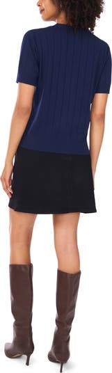 Wide Rib Short Sleeve Cardigan
