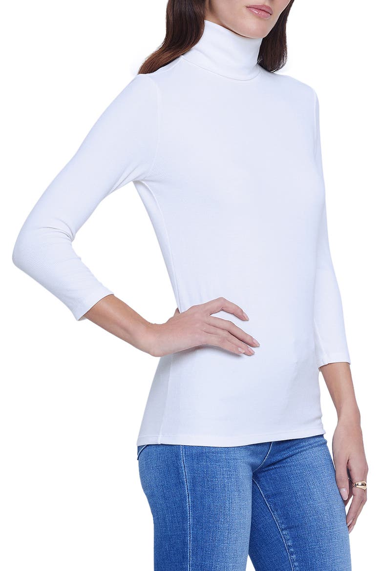 Aja Turtleneck Top, Alternate, color, OFF WHITE