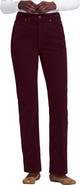 Lands' End Fine Wale Embroidery Corduroy High Rise Straight Leg Pants