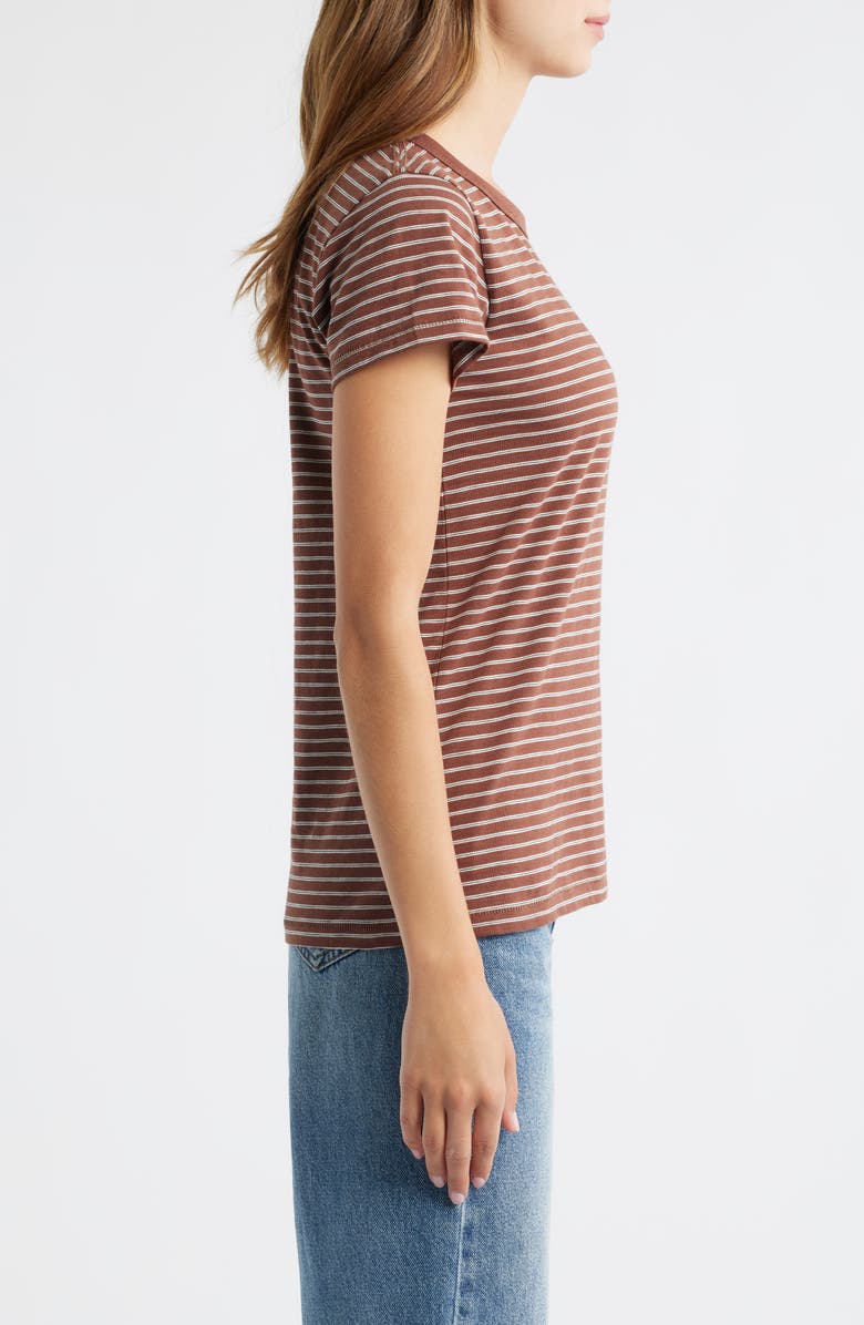 rag & bone The Slub Stripe T-Shirt, Alternate, color, Brown Multi