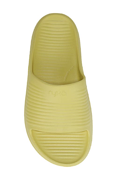 Ryka Women's Echo-recovery Slide Recovery Sandals In Verdant Yellow