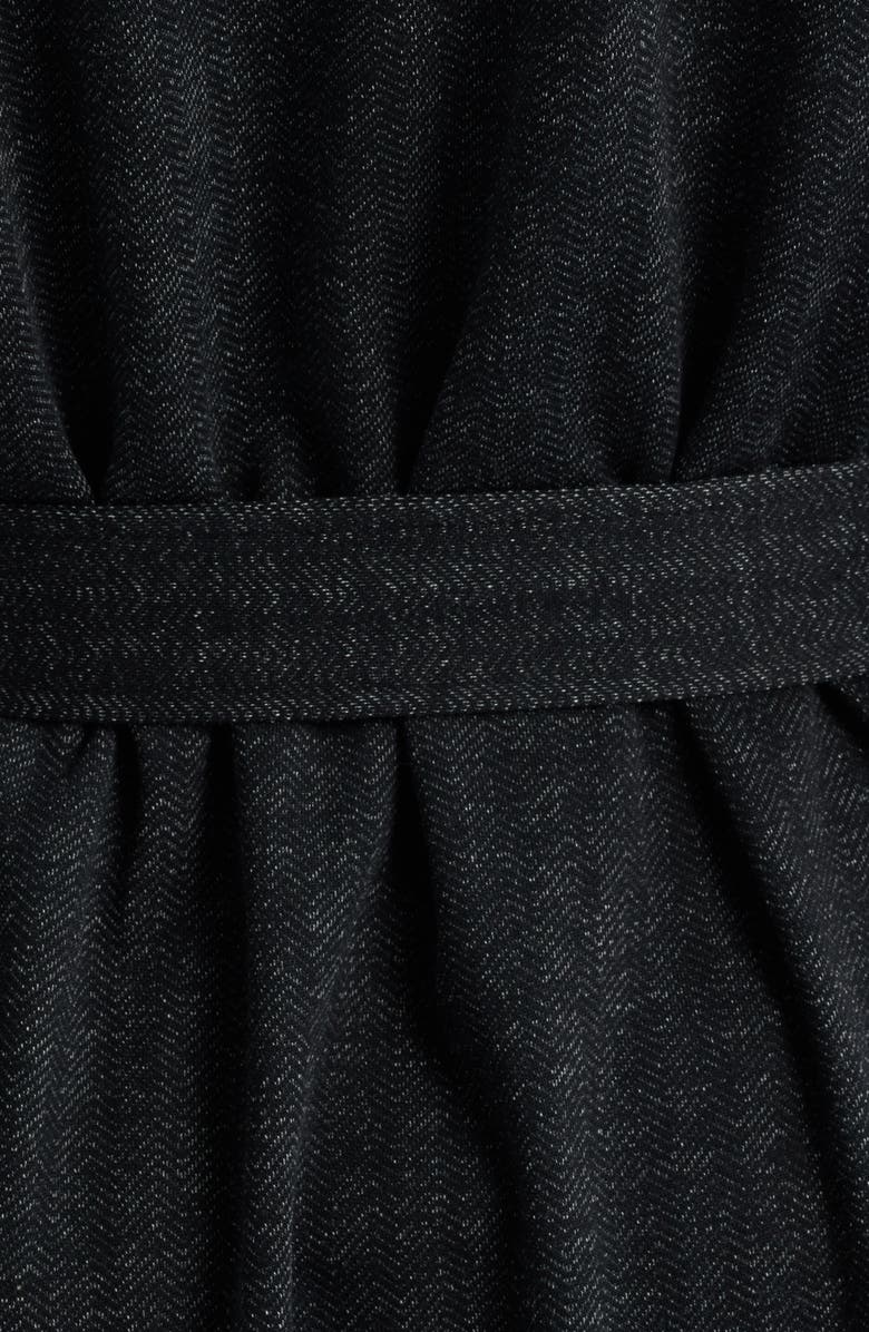 Majestic International Shawl Collar Cotton Blend Herringbone Robe, Alternate, color, Black Chevron