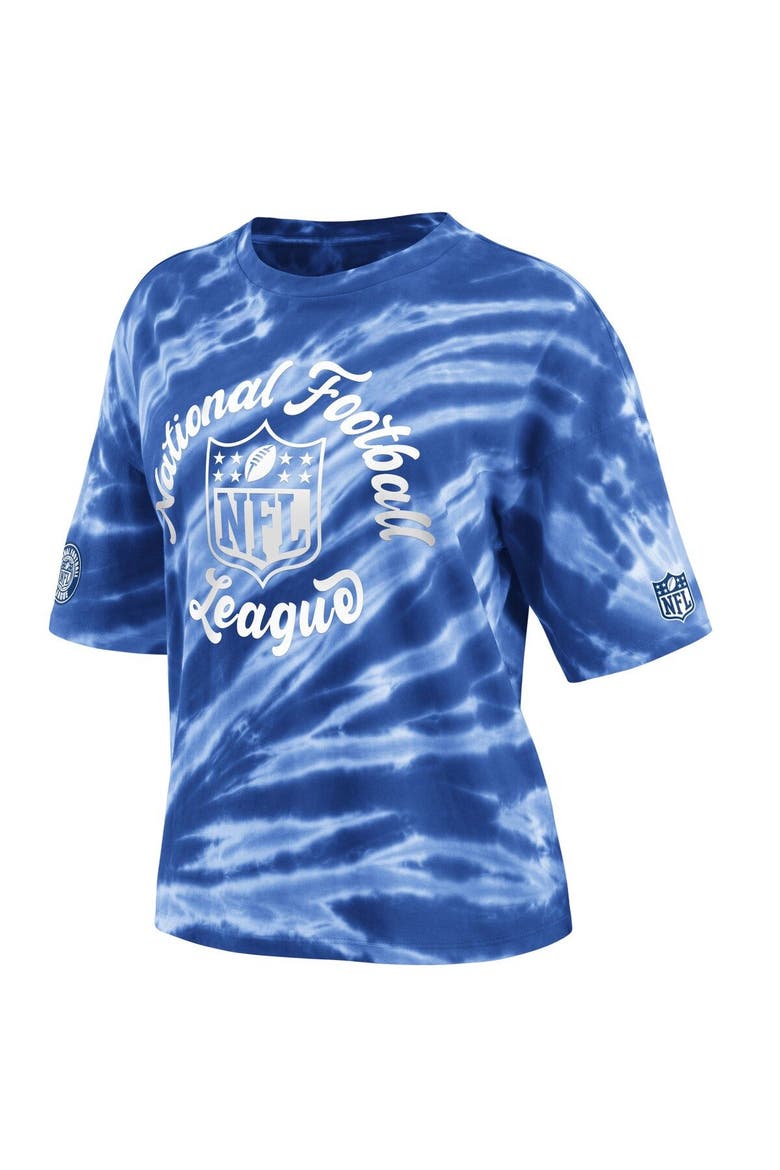 Women's WEAR by Erin Andrews Blue NFL Tie-Dye T-Shirt, Alternate, color, Blue