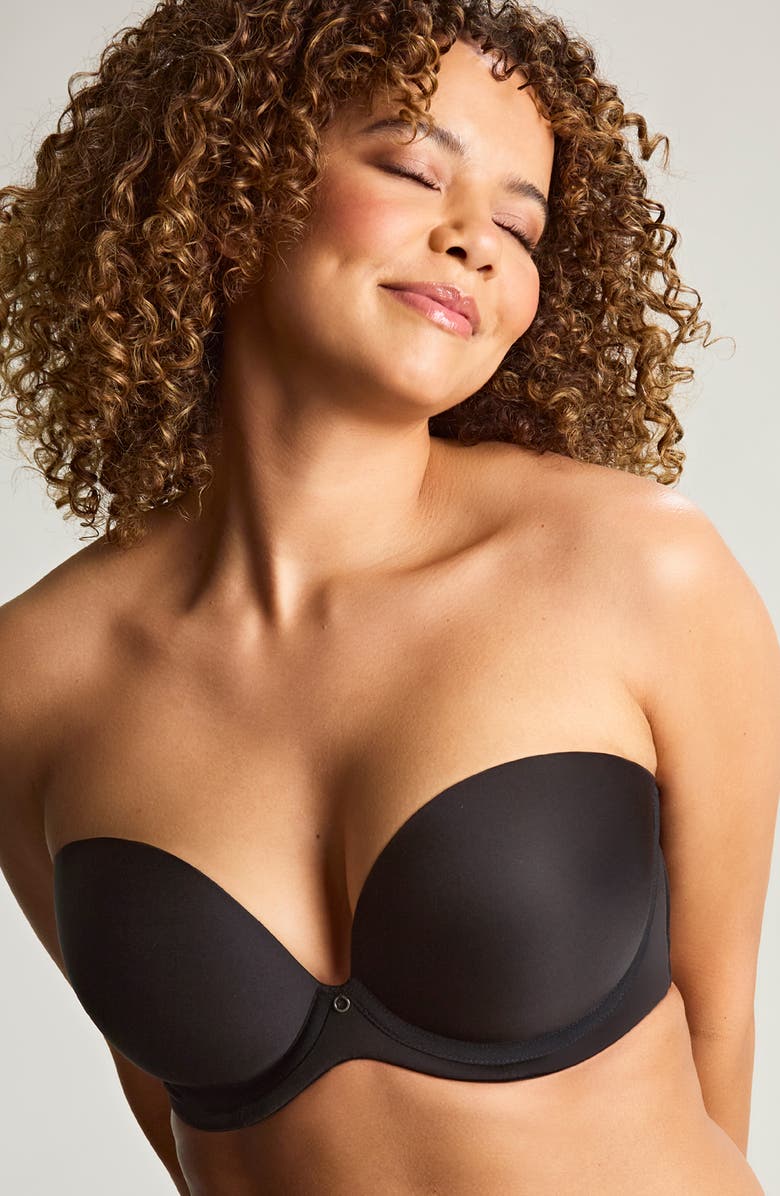 Panache Faith Underwire Super Plunge Strapless Bra, Alternate, color, Noir
