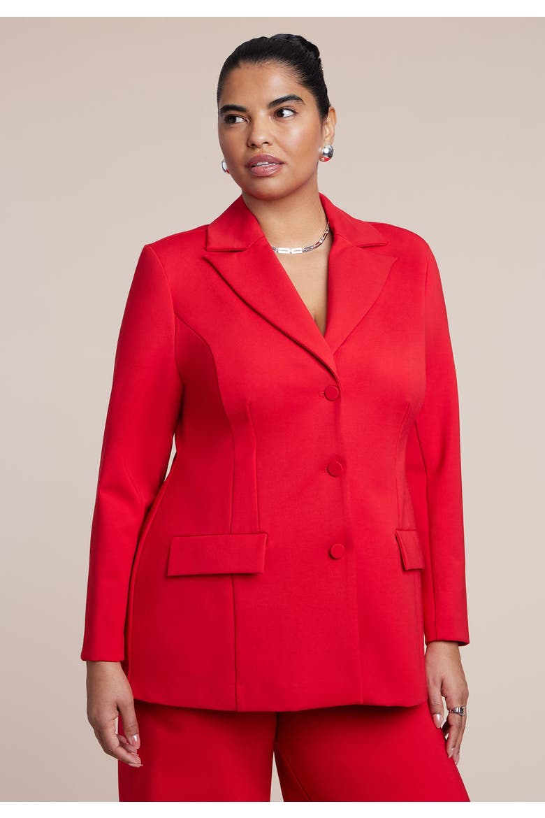 The Ultimate Stretch Nipped Waist Blazer, Alternate, color, BARBADOS CHERRY