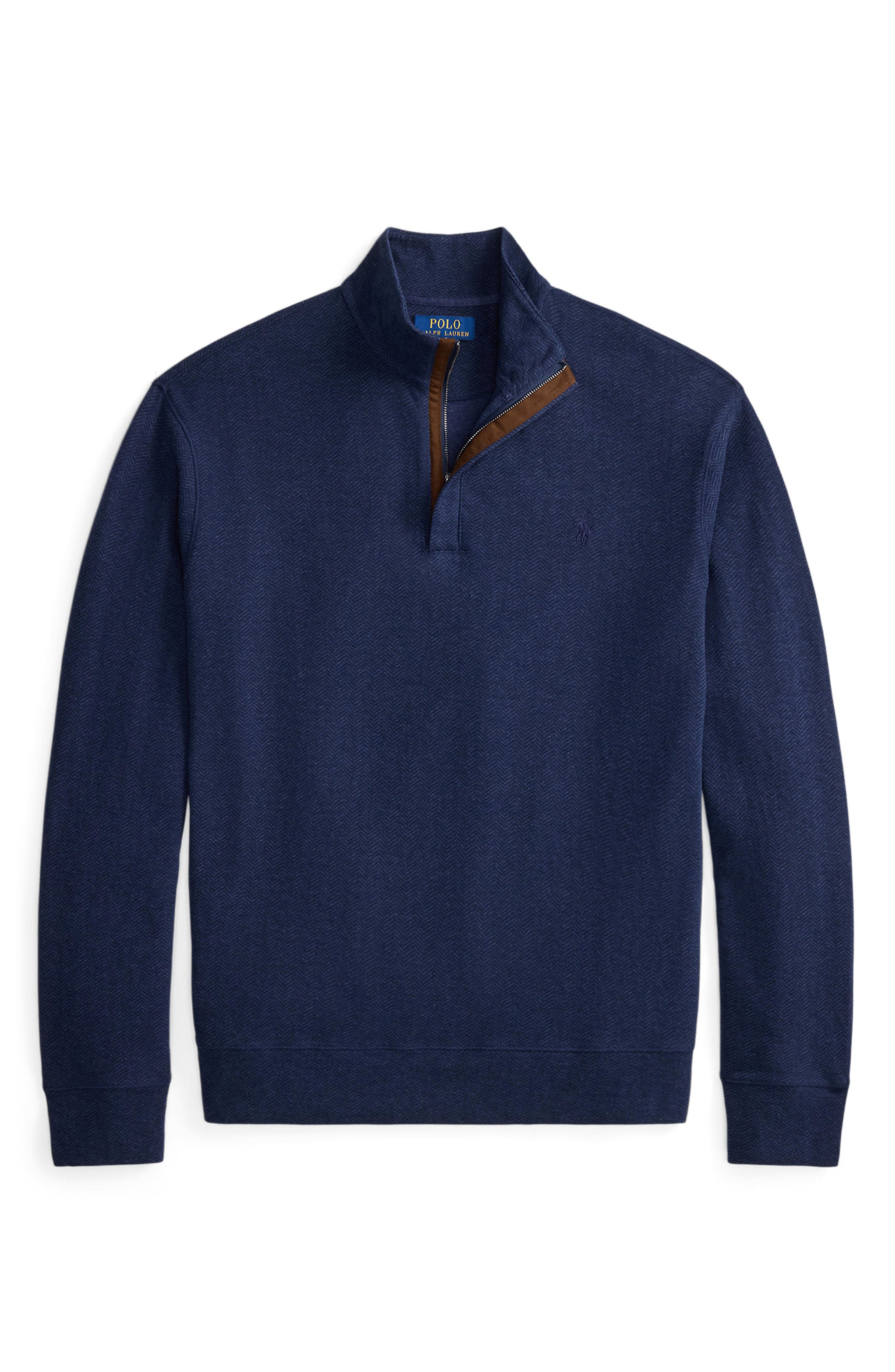 Polo Ralph Lauren Herringbone Double Knit Quarter Zip Pullover