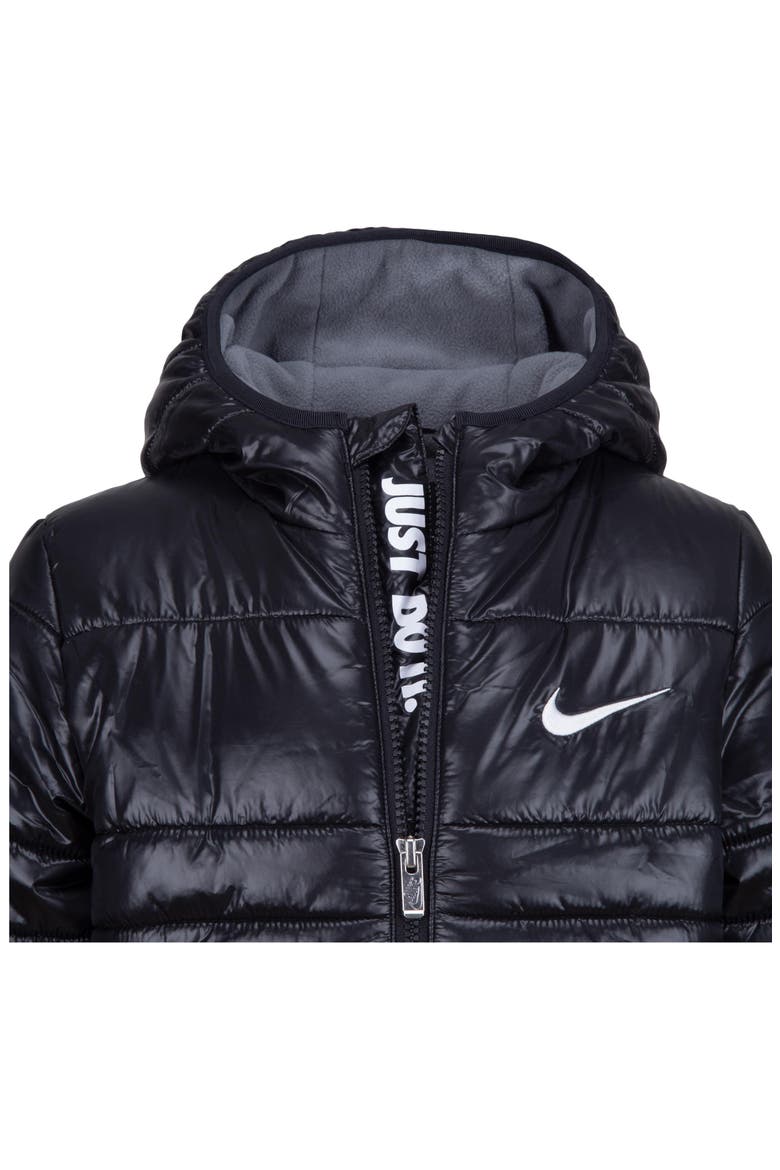 Kids' Midweight Hooded Puffer Jacket, Alternate, color, BLACK