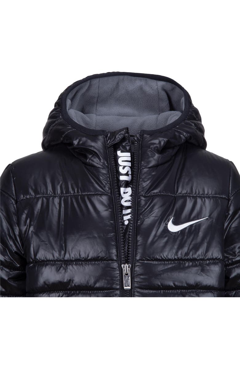 Nike Kids' Midweight Hooded Puffer Jacket, Alternate, color, Black