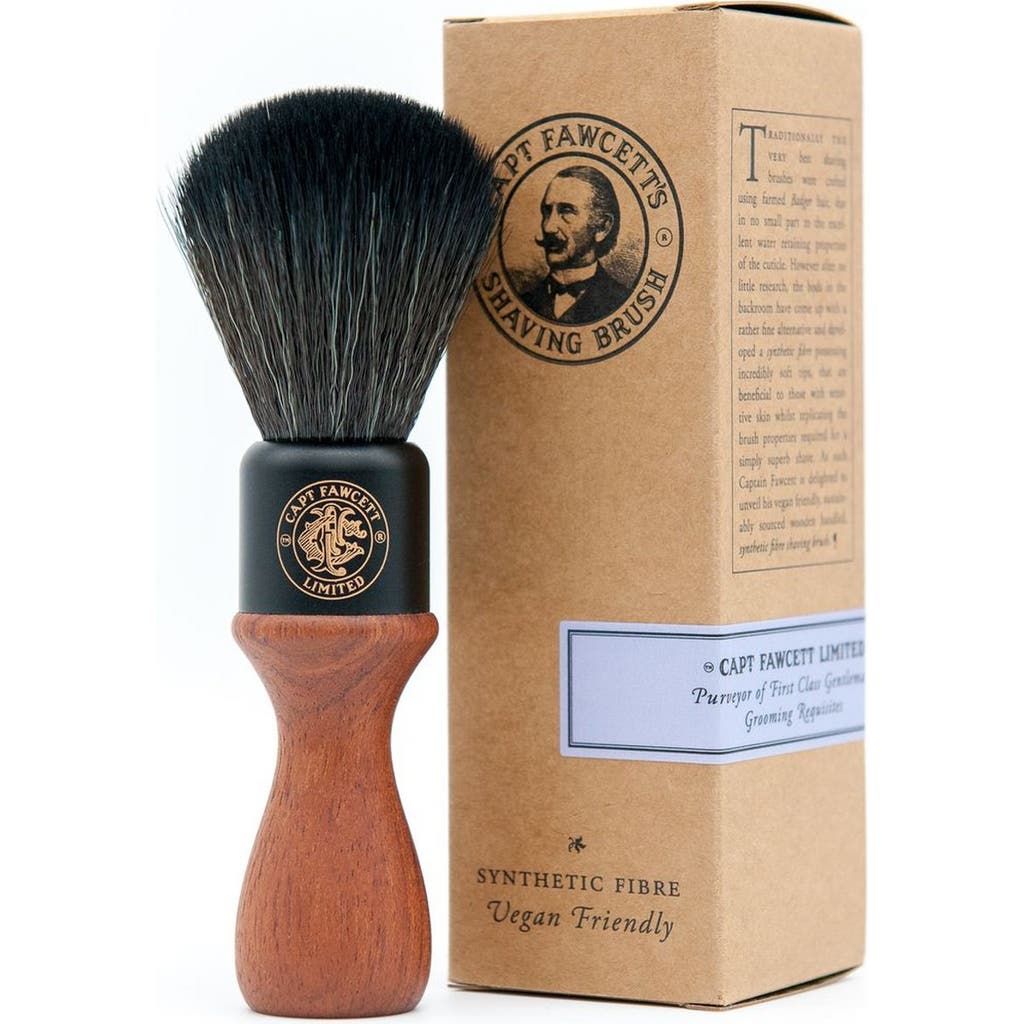 Captain Fawcett Wooden Handle Faux Fur Shaving Brush