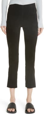 Vince Split Hem Crop Stretch Suede Pants