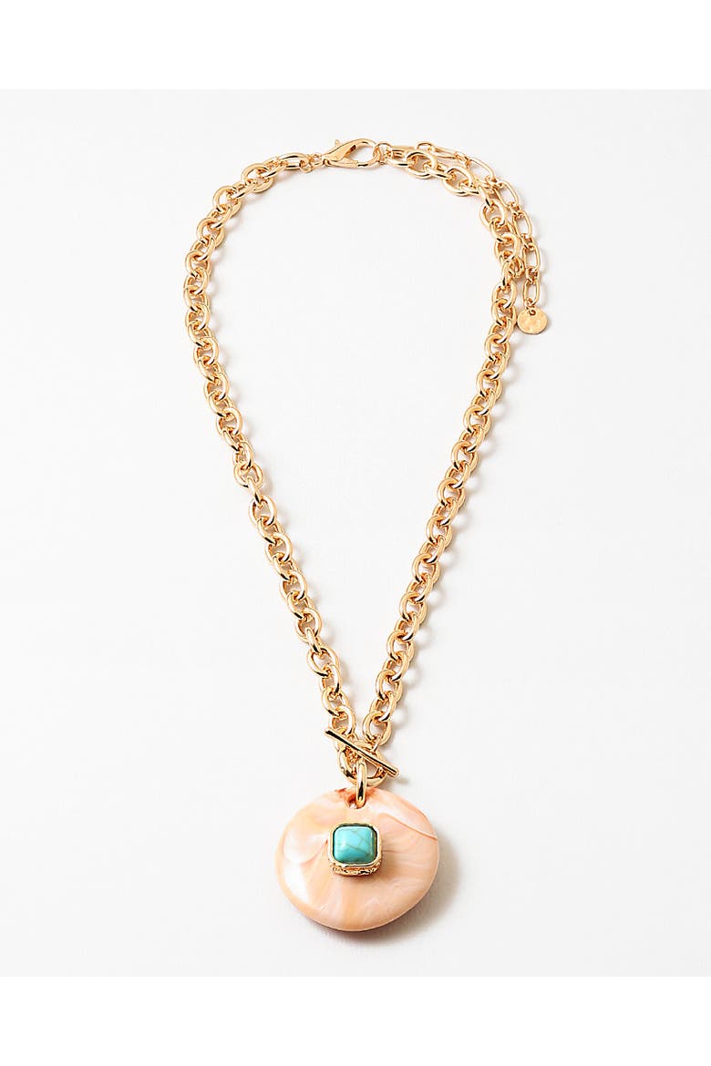 Sunwash Stone Necklace, Main, color, Coral