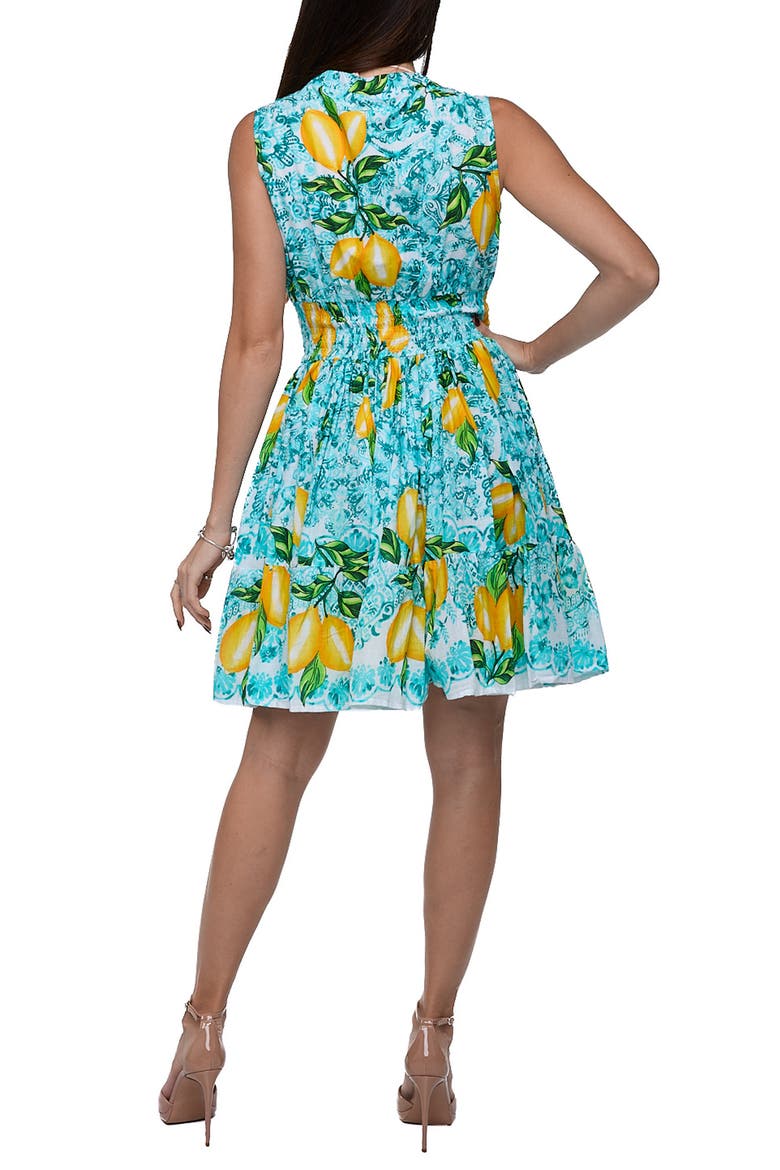 Positano Sleeveless Lemon Minidress, Alternate, color, BLUE/ GREEN