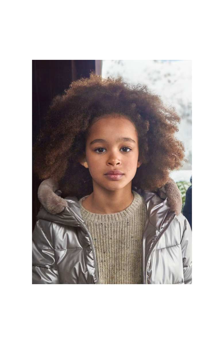 Mayoral Fur Hooded Jacket, Alternate, color, 