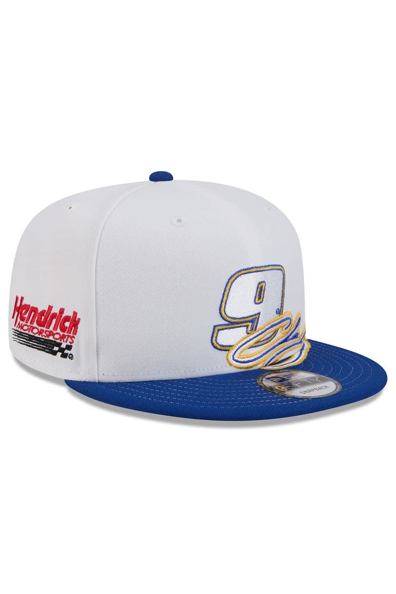 Men's New Era White/Blue Chase Elliott  9FIFTY Snapback Hat, Alternate, color, White