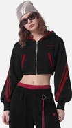 AELFRIC EDEN Cropped Contrast Zip Up Hoodie