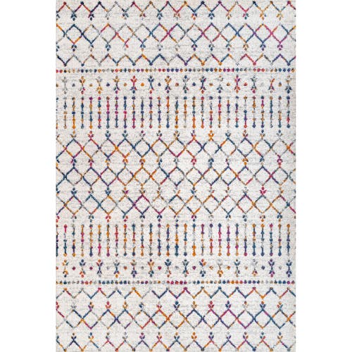 Jonathan Y Moroccan Hype Boho Vintage Diamond Area Rug In Cream/multi