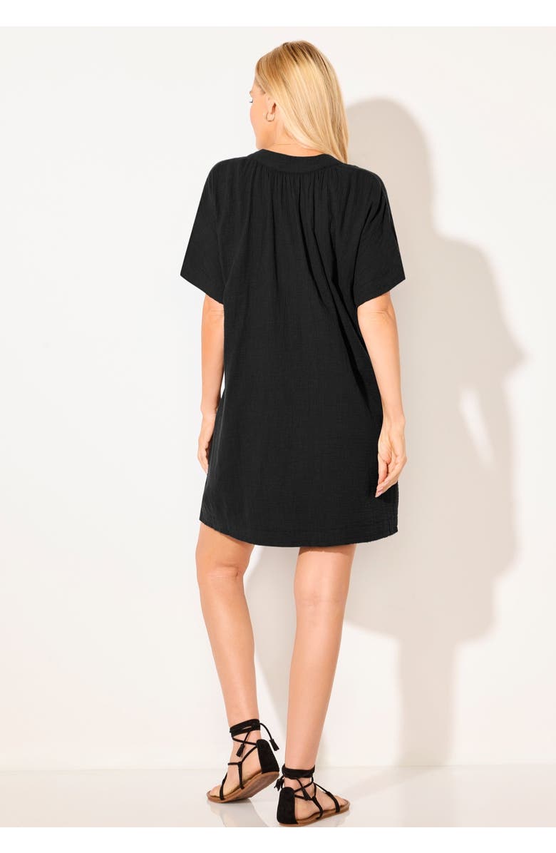 Swimsuits for All Gauze V-Neck Cover Up, Alternate, color, Black