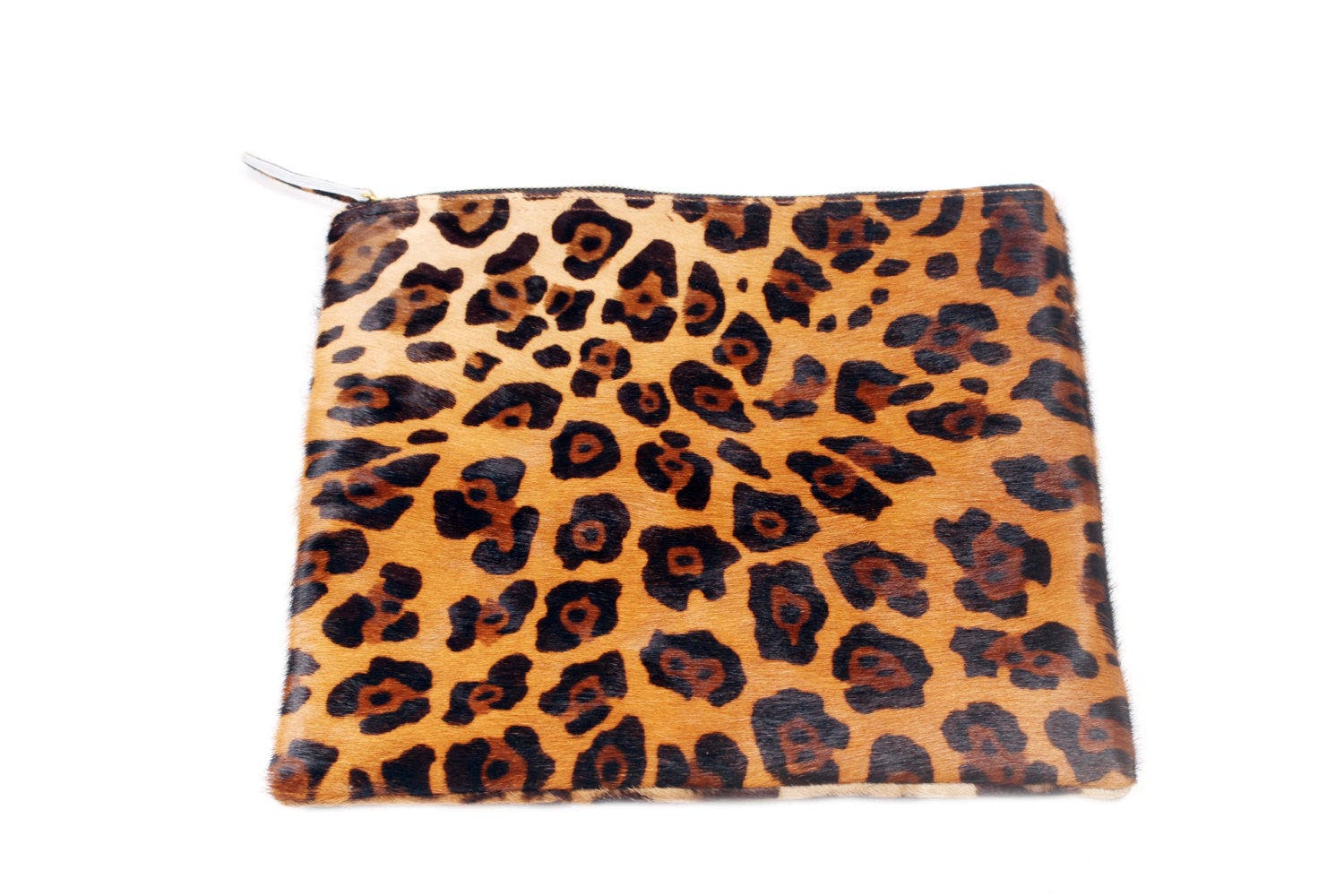 The Artisan & Company Leopard Leather Clutch, Alternate, color, Brown