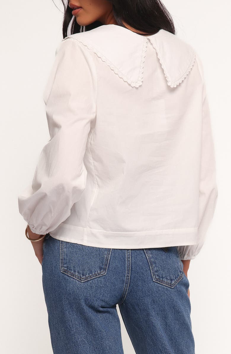 Petal & Pup Kenna Collared Cotton Poplin Top, Alternate, color, White