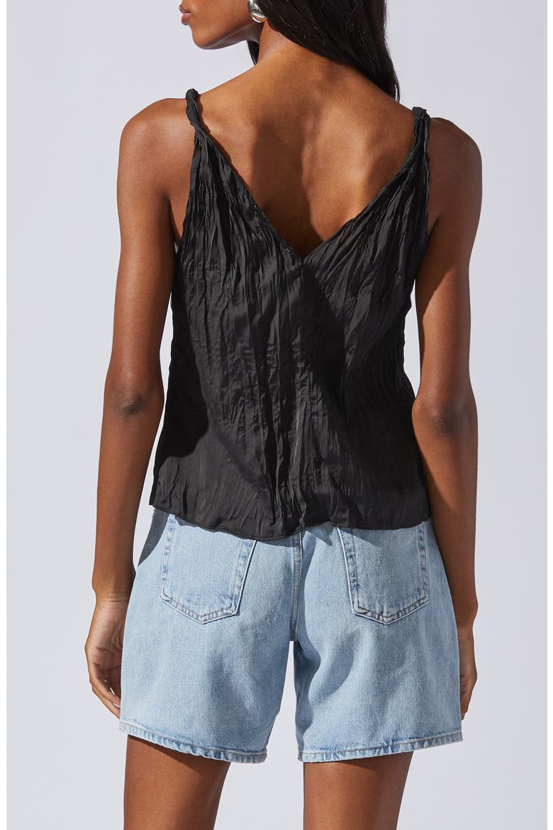 Plissé Camisole, Alternate, color, BLACK