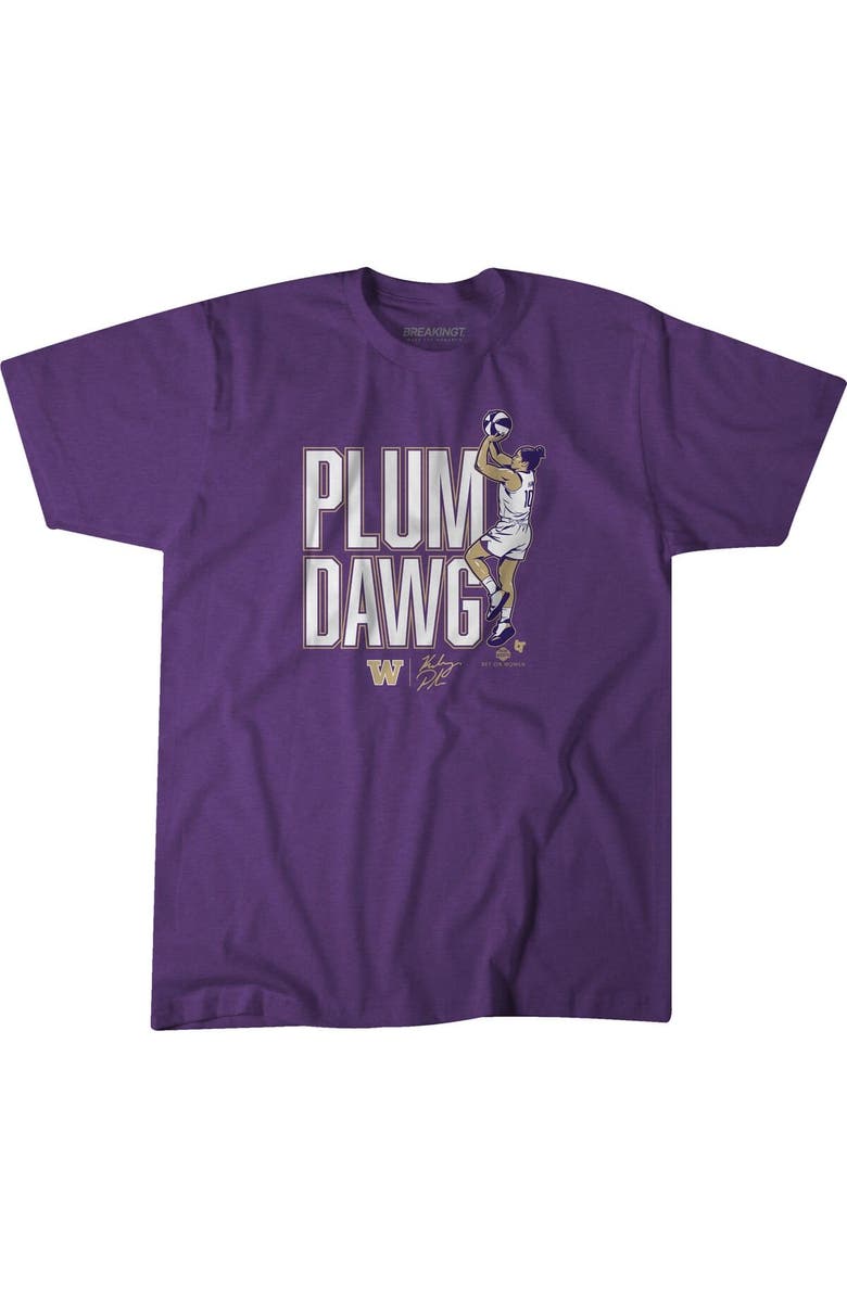 BREAKINGT Unisex BreakingT Kelsey Plum Purple Washington Huskies Plum Dawg T-Shirt, Alternate, color, Purple