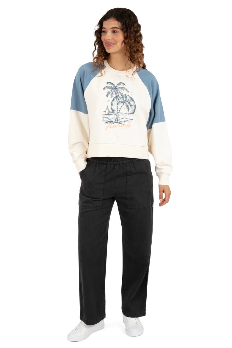 Palm Sea Crew Graphic Sweatshirt, Alternate, color, CREAM