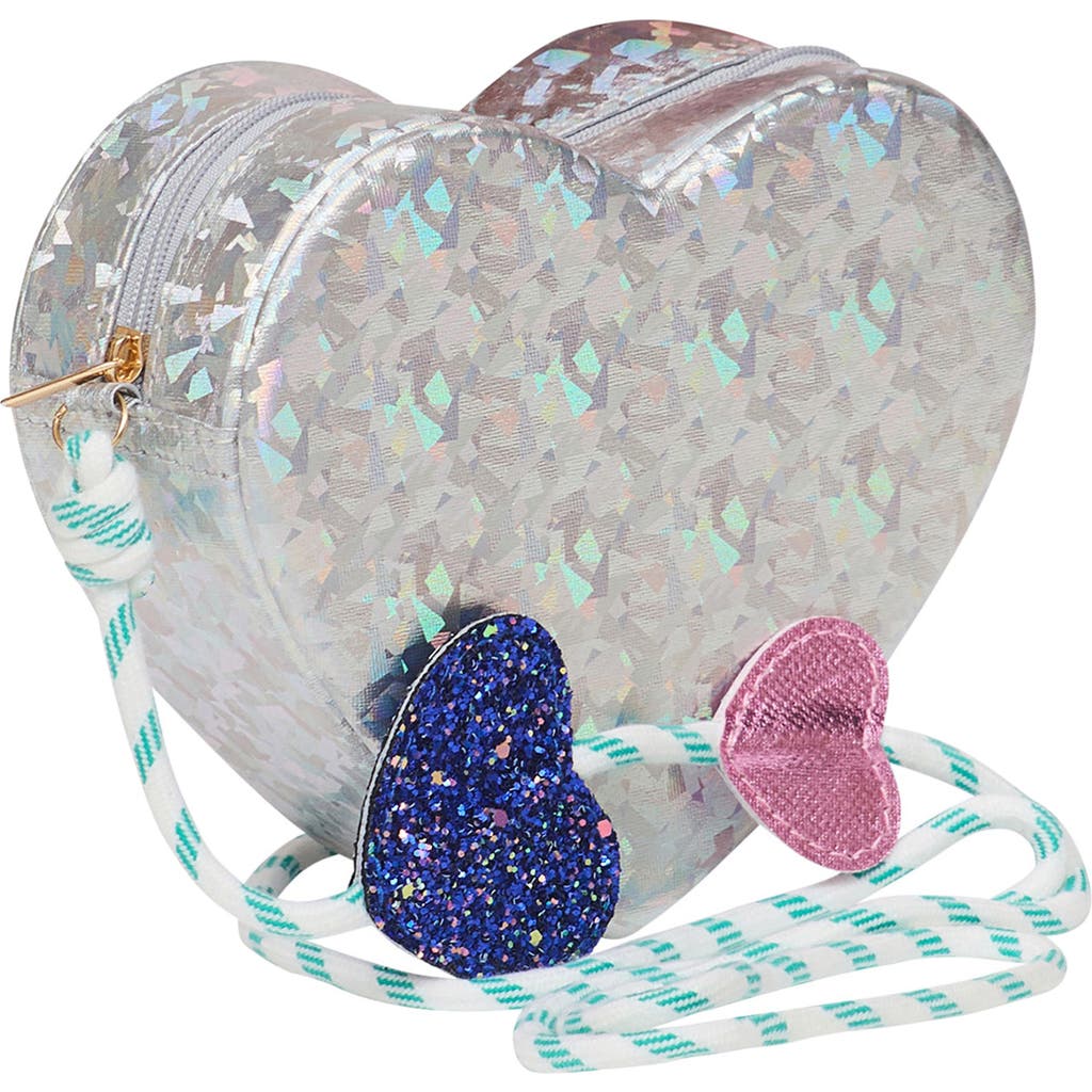Mimi & Lula Kids' Holographic Heart Bag In Silver