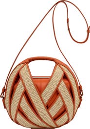 PERRIN PARIS Le Petit Panier Xbody Raphia Flame