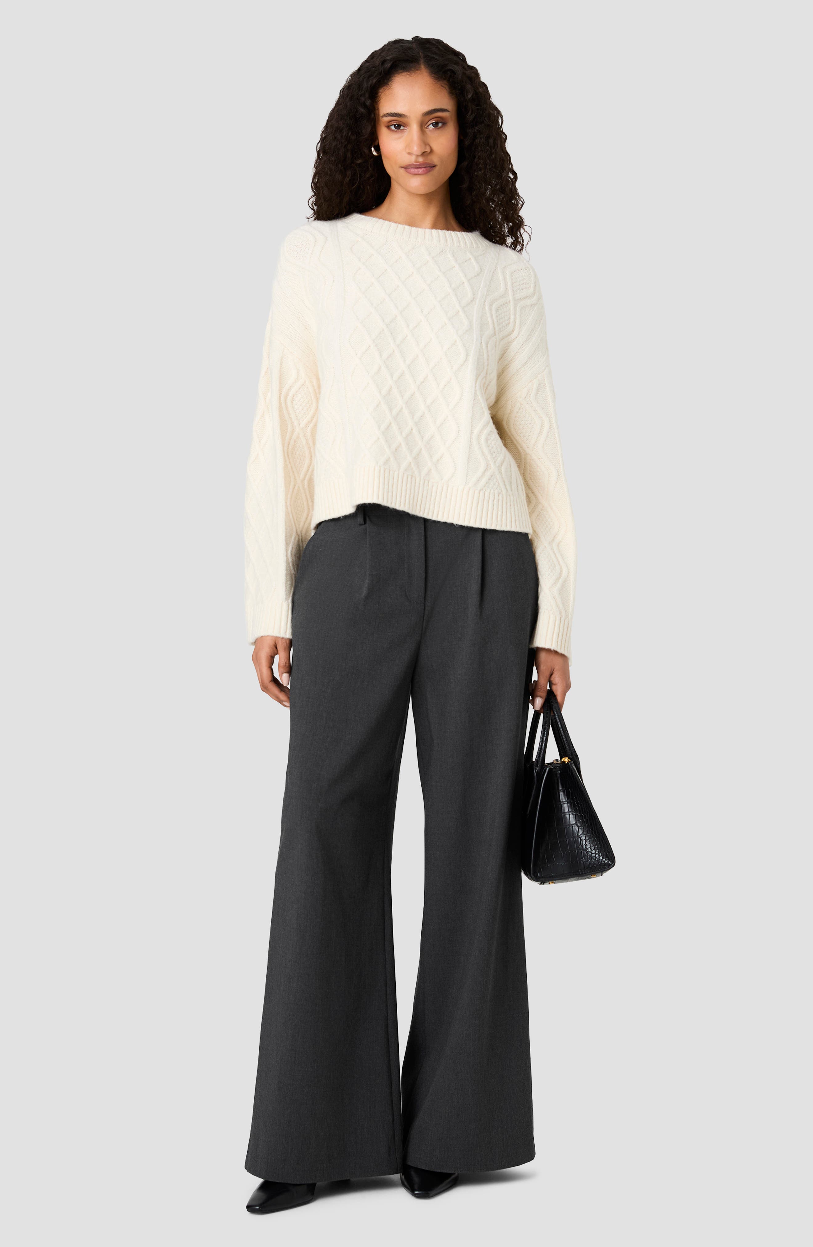 French Connection Wesley Cable Stitch Sweater (Women) | Nordstrom