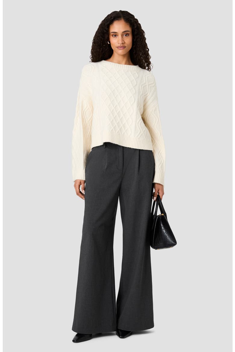 Wesley Cable Stitch Sweater, Alternate, color, PORCELAIN CREAM