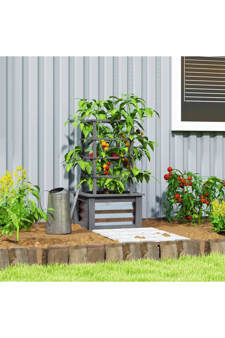 Raised with Steel Sides, Raised Garden Bed, Alternate, color, Gray