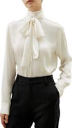 Lilysilk Women's Silk Turtleneck Ribbon Blouse