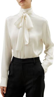 Lilysilk LILYSILK Women's Silk Turtleneck Ribbon Blouse