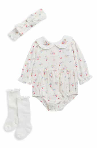Floral Bubble Bodysuit, Socks & Headband Set