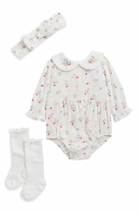 Floral Bubble Bodysuit, Socks & Headband Set