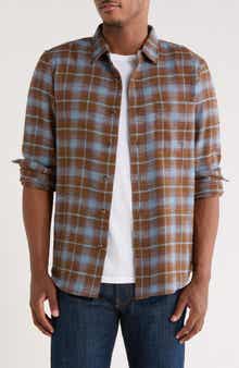 Treasure & Bond Ombré Check Slub Cotton Flannel Button-Up Shirt