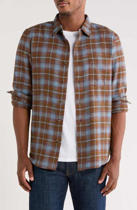 Treasure & Bond Ombré Check Slub Cotton Flannel Button-Up Shirt