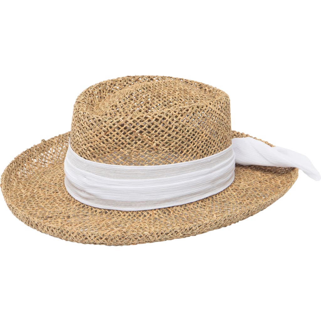 San Diego Hat Seagrass Straw Upf 50+ Gambler Hat In White