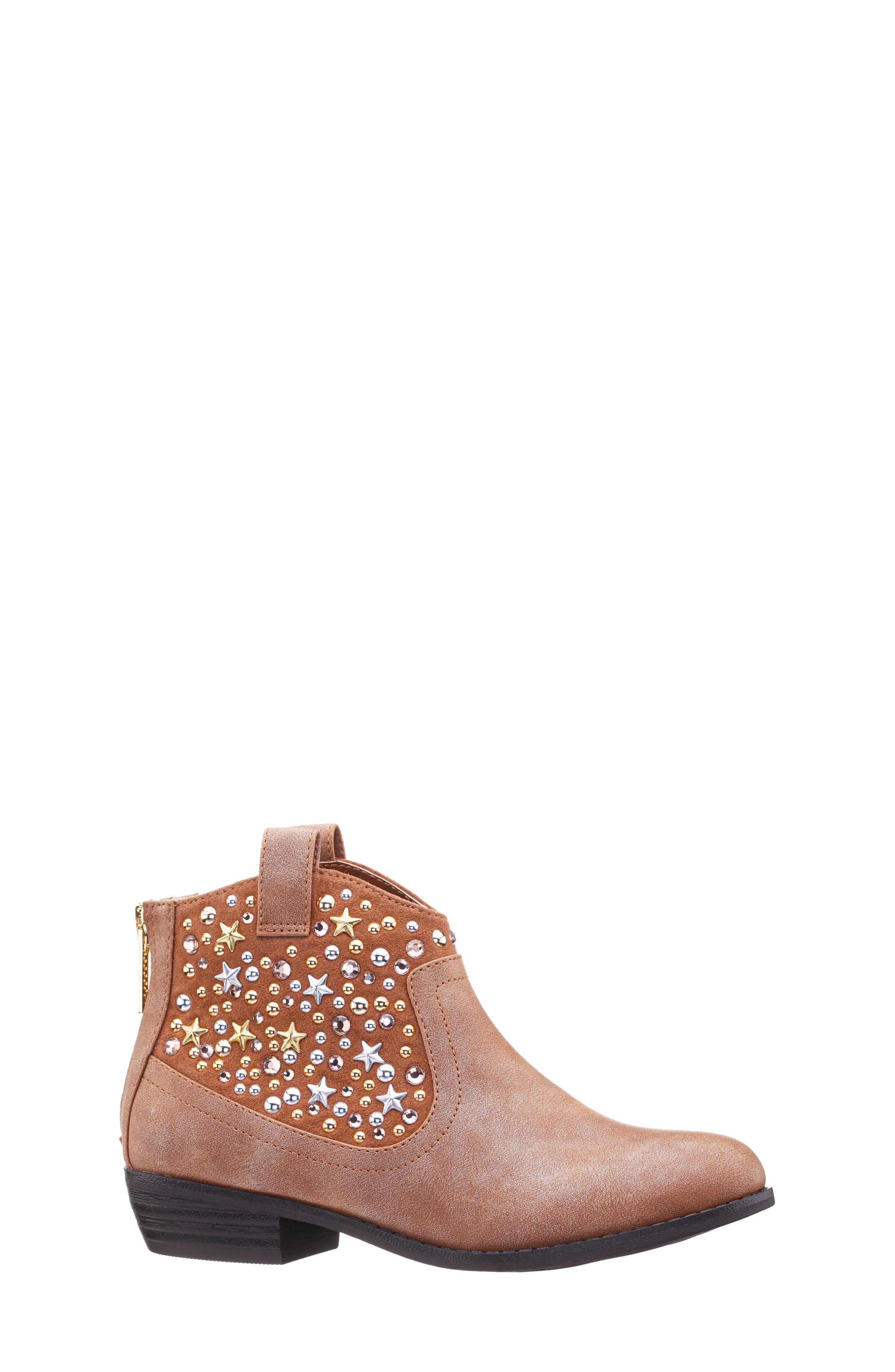 Nina Kids' Sai Western Boot, Main, color, Tan Shimmer