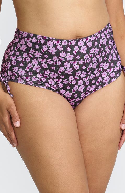 Plus Size Pique High Waisted Adjustable Bikini Bottoms