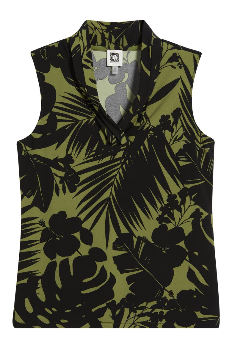 Triple Pleat Sleeveless Top, Alternate, color, BAY LEAF / ANNE BLACK