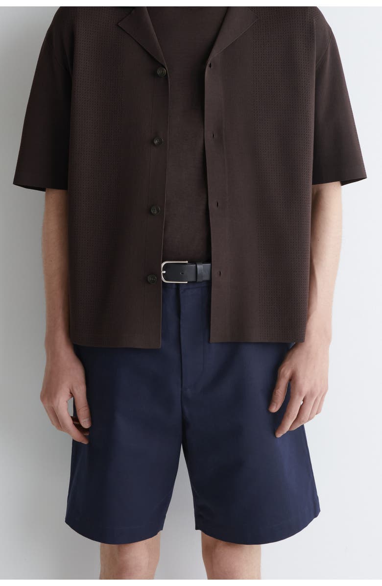 COS Cotton Straight-leg Chino Shorts, Alternate, color, Navy
