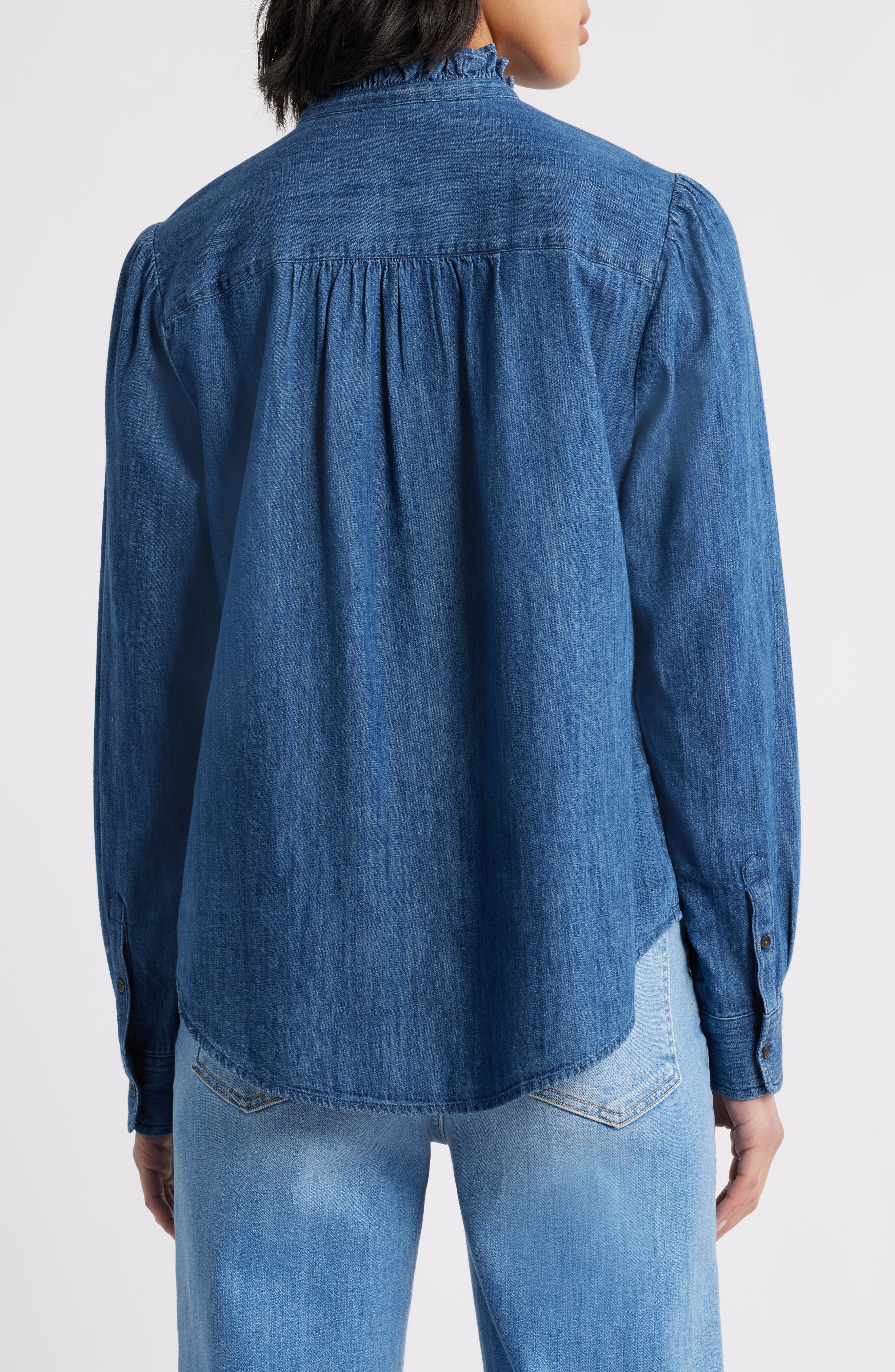 Ruffle Chambray Top - image 2