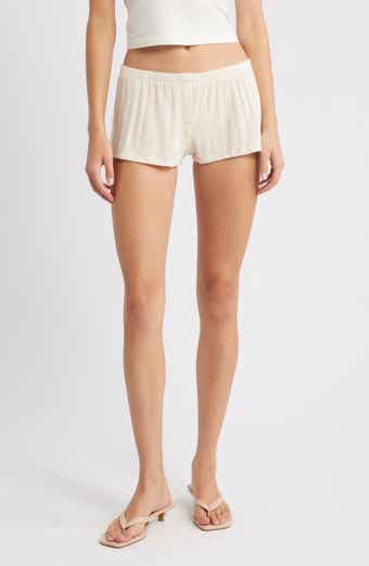 Bella Venice The Luna Low Rise Rib Cashmere Blend Shorts