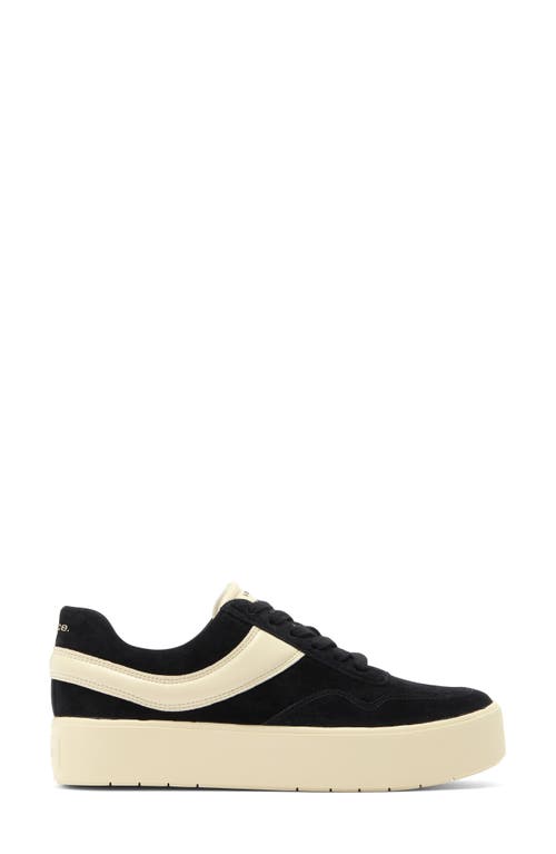 Vince Benfield Court Leather Sneaker In Black/moonlight