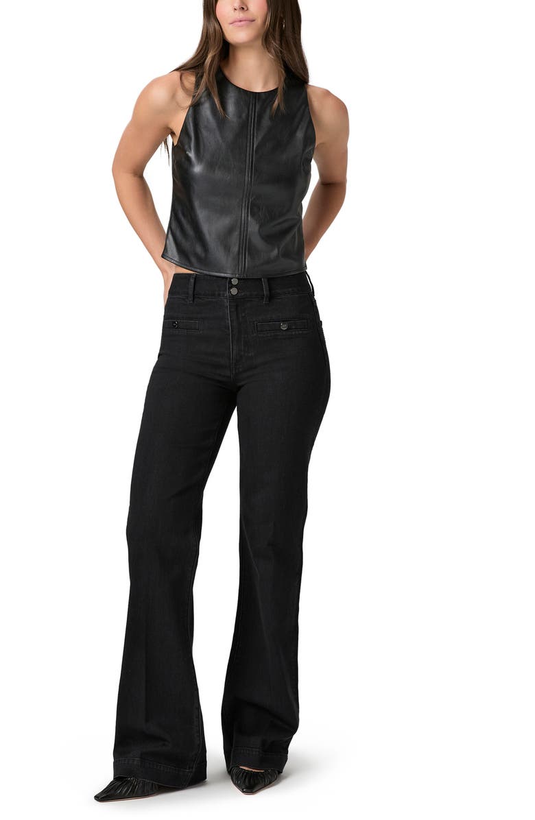 PAIGE Leenah Welt Pocket Wide Leg Jeans, Alternate, color, Faded Darkness